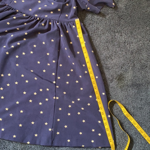 Factual Classic A line Dress  by ModCloth. Navy blue, white stars  with pockets. - Picture 13 of 16